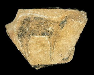 Schwarze Hirschkuh, Parpallo-Höhle, Spanien, Oberes Paläolithikum von Prehistoric Prehistoric