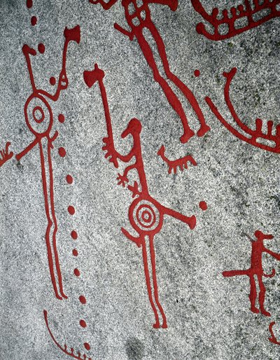 Nordische Bronzezeit: Jäger, Felszeichnungen in Tanum, Schweden von Prehistoric Prehistoric