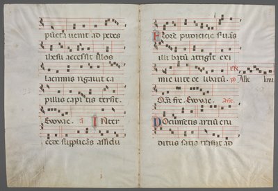 Bifolium aus einem Antiphonar: Musik, ca. 1320-1340 von Primo Miniatore di San Domenico