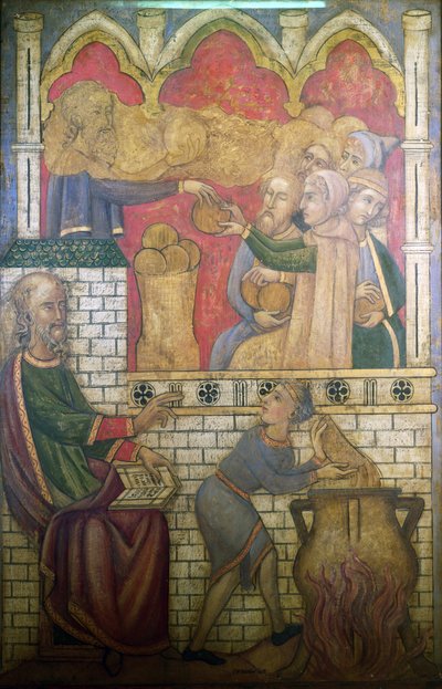 Die Wunder des Elisha, Rekonstruktion eines Wandgemäldes in der Painted Chamber des Palace of Westminster von Professor Ernest Tristram
