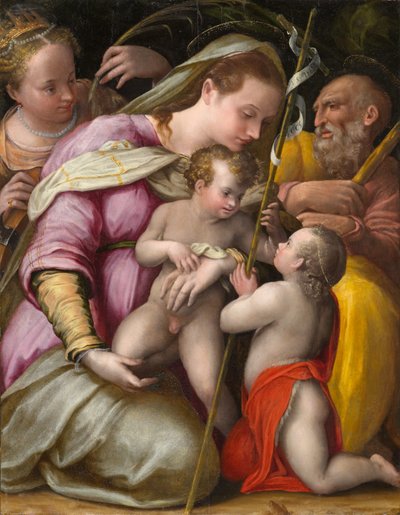 Heilige Familie mit St. Katharina von Alexandria und dem kleinen Johannes dem Täufer, ca. 1551-1556 von Prospero Fontana