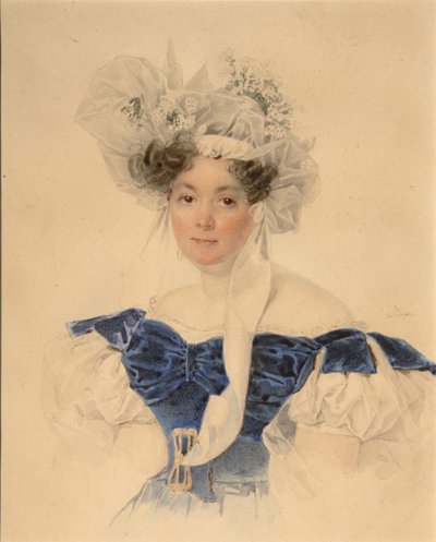 Porträt der Gräfin Varvara Sergejewna Golizyna, geb. Rumjanzewa-Kagulska, Mitte der 1830er Jahre von Pyotr Fyodorovich Sokolov