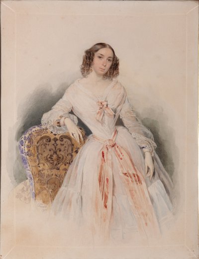 Porträt von Praskovia Nikolaevna Ryumina 1821-1897, 1847 von Pyotr Fyodorovich Sokolov