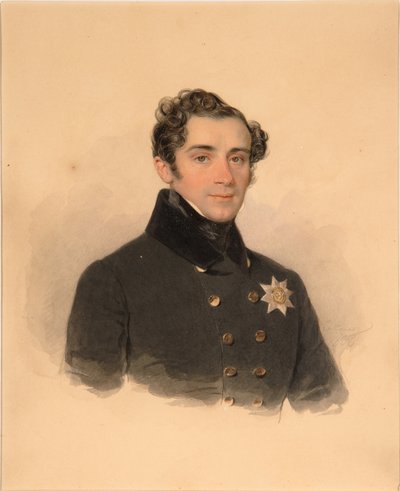 Porträt von Prinz Alexander Fjodorowitsch Golizyn 1796-1864, 1838 von Pyotr Fyodorovich Sokolov