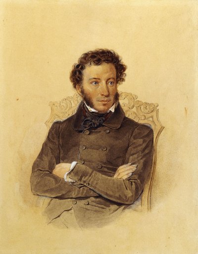 Porträt des Dichters Aleksandr Sergeevich Pushkin, ca. 1830 von Pyotr Fyodorovich Sokolov