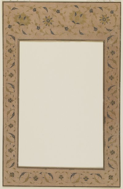 Schabloniertes Manuskript mit floralen Motiven von Qajar School