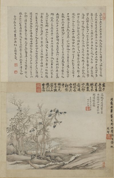 Ein Gelehrter in seinem Bergstudio von Qing Dynasty Chinese School