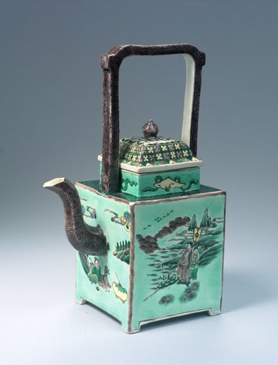 Große Famille Verte Teekanne, Kangxi-Periode (1662-1722) von Qing Dynasty Chinese School