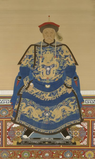 Porträt von Oboi (ca. 1610-1669), Regent während der Herrschaft von Kaiser Kangxi von Qing Dynasty Chinese School