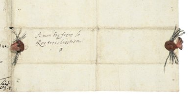 Adressblatt eines Briefes von Elisabeth I. von England an Heinrich IV. von Frankreich, ca. 1596 von Queen Elizabeth I of England and