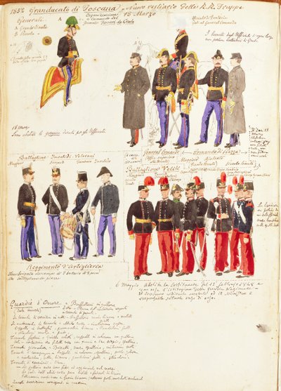 Uniformen der königlichen Truppen des Großherzogtums Toskana von Quinto Cenni, Farbtafel von Quinto Cenni