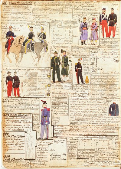 Verschiedene Uniformen der päpstlichen Staaten von Quinto Cenni