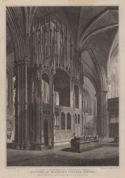 Das Heiligtum von Bischof Waynflete, Gründer des Magdalen College, Oxford, in der Kathedrale von Winchester von R. (after) Essex