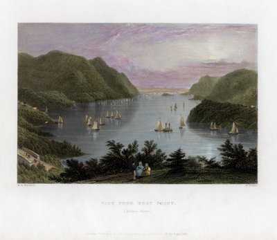 Der Hudson River von West Point aus gesehen, USA, 1837 von R. Wallis