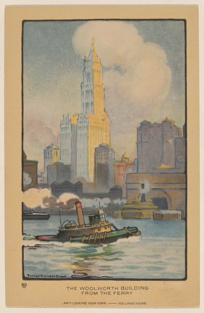 Das Woolworth-Gebäude von der Fähre von Rachael Robinson Elmer