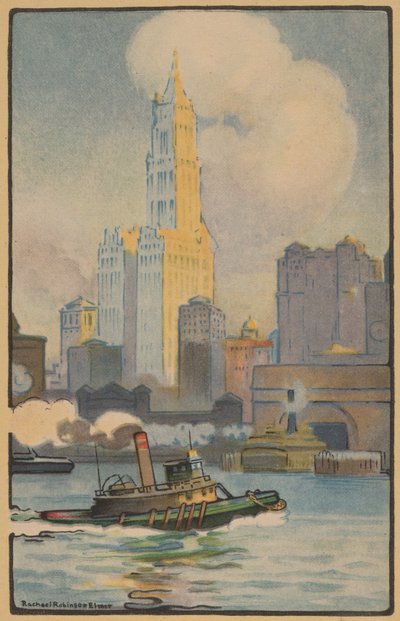 Das Woolworth Building von der Fähre von Rachael Robinson Elmer
