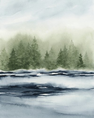 Nebliger Waldsee von Rachel Elise