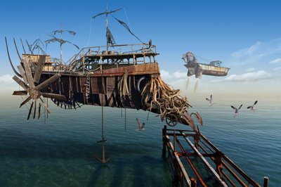 Fliegendes Steampunk-Schiff von Radoslav Penchev