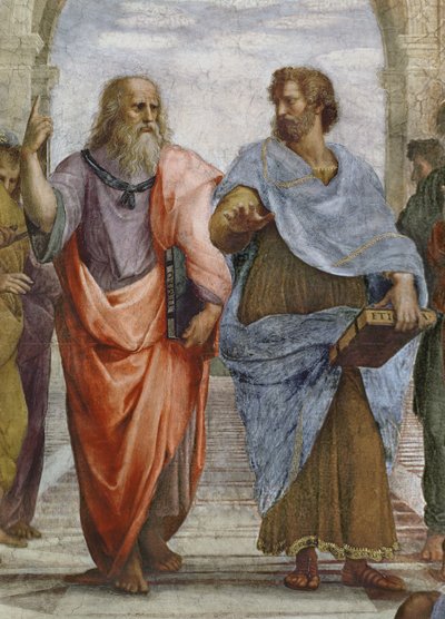 Aristoteles und Platon: Detail der Schule von Athen, 1510-11 (Detail) von Raffaello Sanzio Raphael