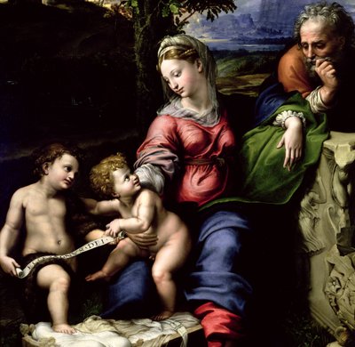 Die Heilige Familie der Eiche, ca. 1518 (Detail) von Raffaello Sanzio Raphael