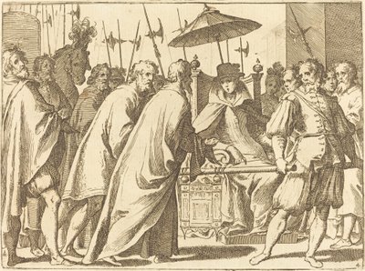 Margarete von Österreich in einer Sänfte getragen von Raffaello Schiaminossi