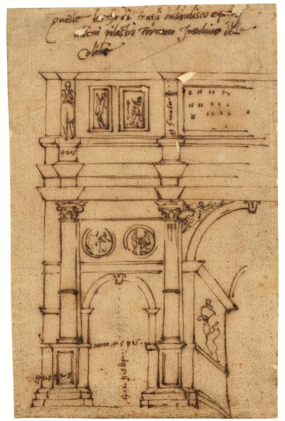 Teilansicht des Konstantinsbogens, Rom von Raffaello da Montelupo