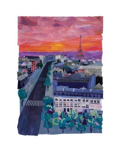Paris in der Dämmerung, 2021 von Raina Goran