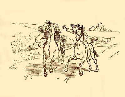John Gilpin wird vom Postjungen vom Bell Inn gefunden von Randolph Caldecott