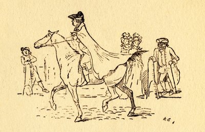 John Gilpin bricht zu seiner Reise nach Edmonton auf, 1878, um 1918 von Randolph Caldecott