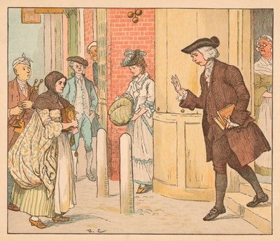 Menschen vor einem Pfandhaus von Randolph Caldecott