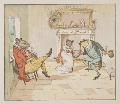 "Bitte, Herr Frosch, singen Sie uns ein Lied?", aus The Hey Diddle Diddle Picture Book, veröffentlicht 1882 von Randolph Caldecott