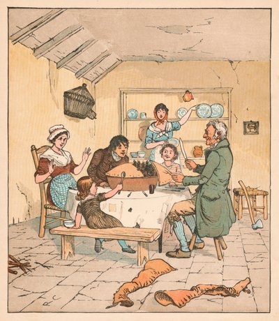 Als der Kuchen geöffnet wurde, begannen die Vögel zu singen, 1880 von Randolph Caldecott