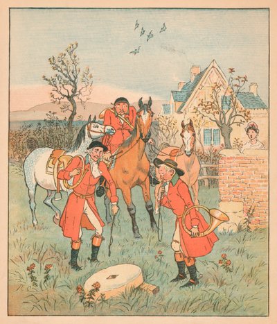 ...das nächste, was sie fanden, war ein grunzender, mahlender Schleifstein..., 1880 von Randolph Caldecott