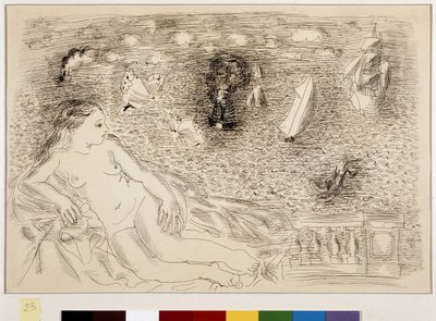Nackte Frau vor dem Meer von Raoul Dufy