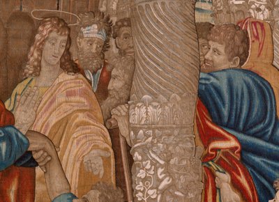 Flandrischer Wandteppich. Serie Taten der Apostel. Das Wunder des Lahmen. Dritter Wandteppich in der Serie. Modellzeichnung von Rafael Sanzio. Herstellung Jan Raes II, Brüssel. Ca. 1605-1629. von Raphael