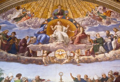 Disputation des Heiligen Sakraments (Fresko) von Raphael (1483 1520)