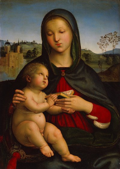 Madonna und Kind mit Buch, ca. 1502-03 von Raphael (1483 1520)