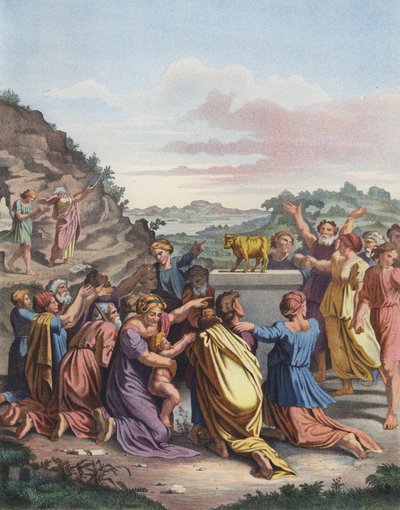 Die Anbetung des Goldenen Kalbes von after Raphael