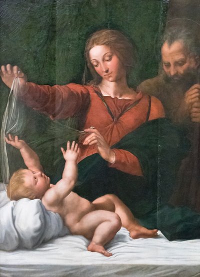 Heilige Familie, auch bekannt als Madonna del Popolo, Madonna di Loreto oder Madonna del Velo von Raphael (1483 1520)