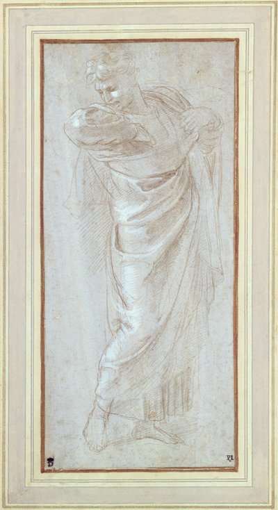 Studie eines Mannes für den Wandteppichkarton von St. Paul in Lystra von Raphael