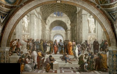 Die Schule von Athen (Fresko in der Stanza della Segnatura) von Raphael