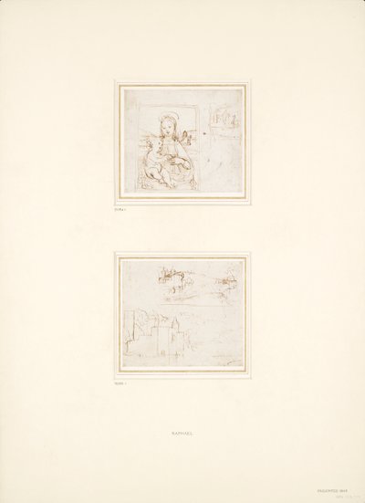 Zwei separate Skizzen von Landschaften, 1500-1504 von Raphael