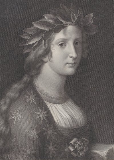 Poesie, eine Frau mit einem Lorbeerkranz, 1827 von Raphael Morghen