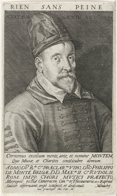 Porträt des Komponisten Philippe de Monte von Raphael Sadeler the Elder