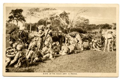 Sikhs der indischen Armee in Frankreich, 1914-15 (Sepia-Foto) von Raphael Tuck and Sons