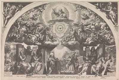 Verkündigung mit den sechs Propheten und Engelschören von Raphaël Sadeler (I)