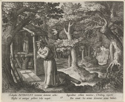 Heiliger Patroclus von Néris als Einsiedler von Raphaël Sadeler (I)