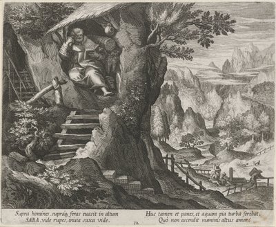 Heiliger Sabas als Einsiedler (Kluizenaars) (Oraculum Anachoreticum) von Raphaël Sadeler (I)