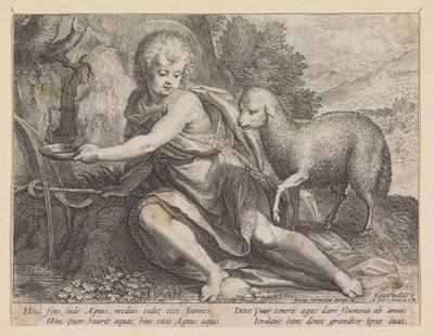 Johannes der Täufer als Jüngling bei einer Quelle von Raphaël Sadeler (I)