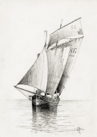 Gabares auf der Gironde-Mündung von Raymond Bonnefon